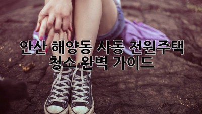 안산 해양동, 사동 전원주택 청소 완벽 가이드